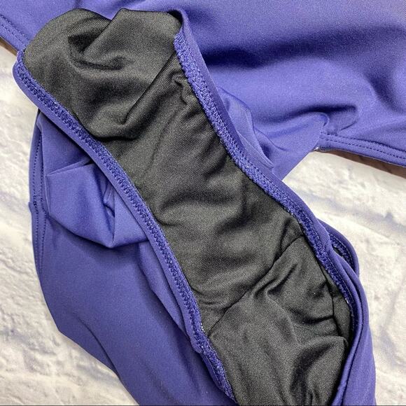 Vince Camuto Swim Tassle Suede Fringe One Piece Swimsuit in Navy - Picture 9 of 9